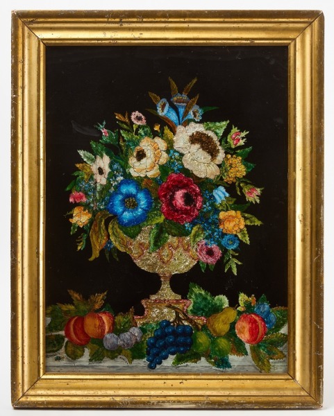 Floral Still Life Tinsel Painting
