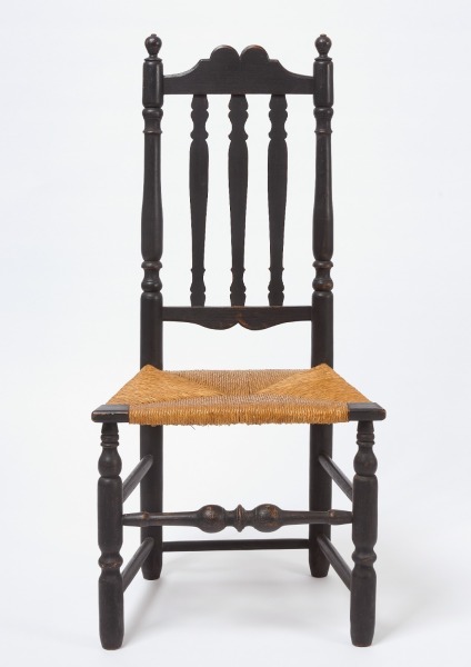 Bannister-Back Side Chair with Double Tombstone Crest