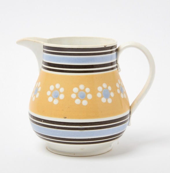 Mochaware Pitcher with Flowers