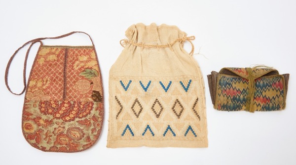 Flame Stitch Purse, Needlework Apron, and Work Pocket