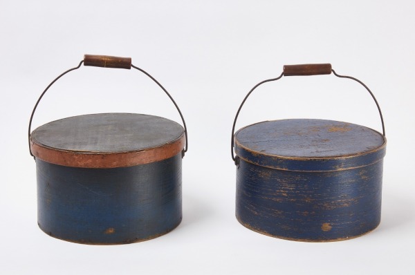 Two Handled Pantry Boxes in Blue Paint