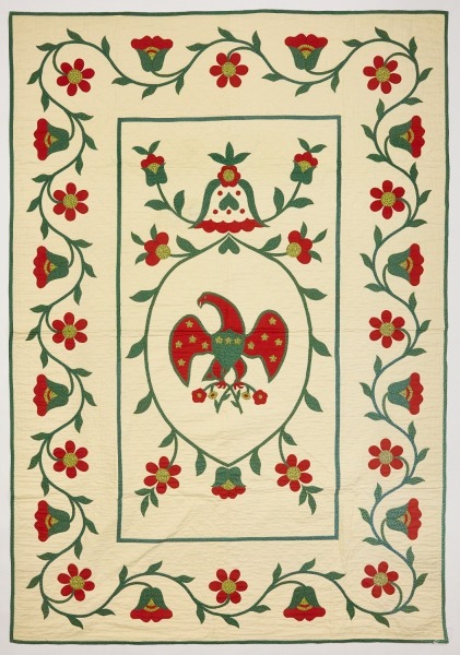 Pair of Applique Eagle Quilts