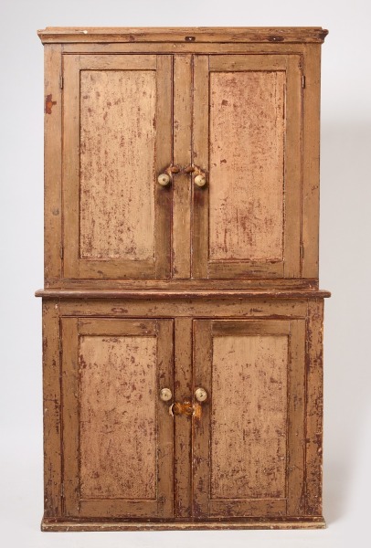 Two Part Cupboard with Recessed Panels