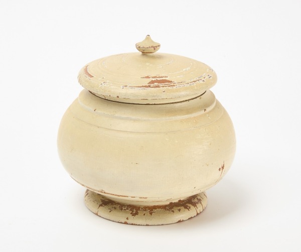 Treen Sugar Bowl in White Paint