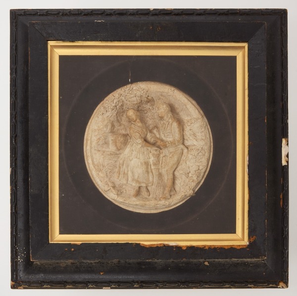 Carved Plaster Relief Wall Plaque, Signed