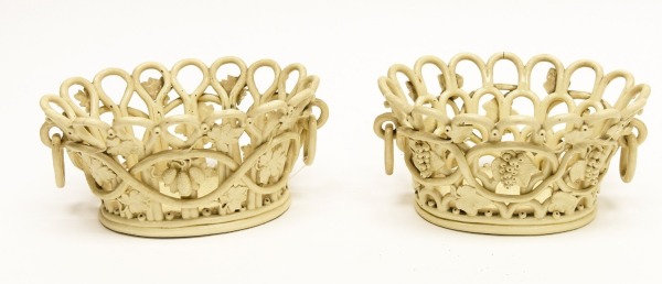 Pair of Faience Baskets