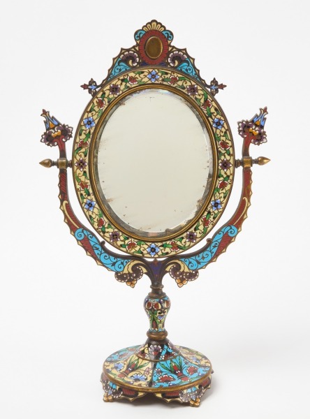 Fine Ormolu and Champleve Table Mirror