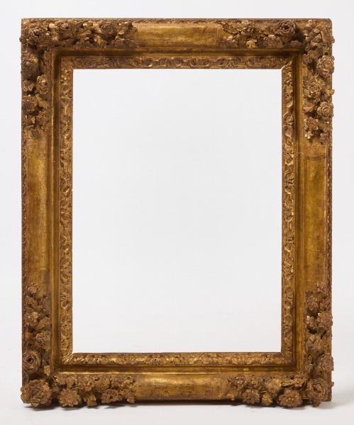 French 18th Century Frame with Carved Flowers