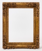 French 18th Century Frame with Carved Flowers