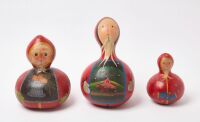 Three Santa Gourds by Michael Jeffords, 1990