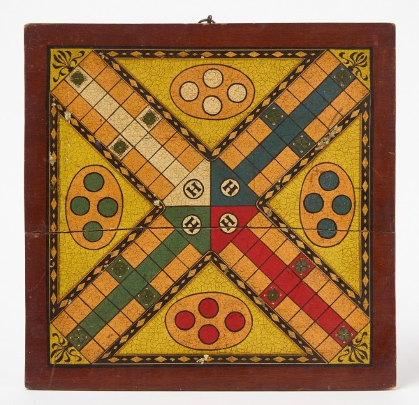Parcheesi Board Painted in Five Colors