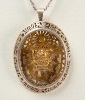 18k and Sterling Peruvian Motif Necklace