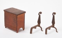 Miniature Blanket Chest and Tinder Andirons - 3