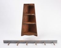 Painted Corner Shelf and Peg Rack
