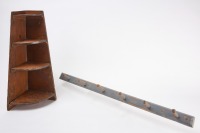 Painted Corner Shelf and Peg Rack - 2