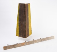 Painted Corner Shelf and Peg Rack - 3