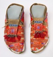 Pair of Quill and Beaded Moccasins - 2