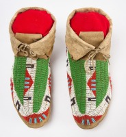 Pair of Native Beaded Moccasins - 2
