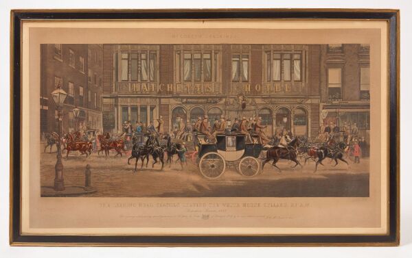 Leading Rd. Coaches Leaving the White Horse Cellars - Etching