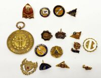 Group of 14k and 10k Gold Pins and Medals