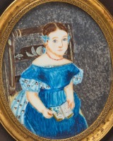 Miniature Portrait of a Girl in a Blue Dress - 2