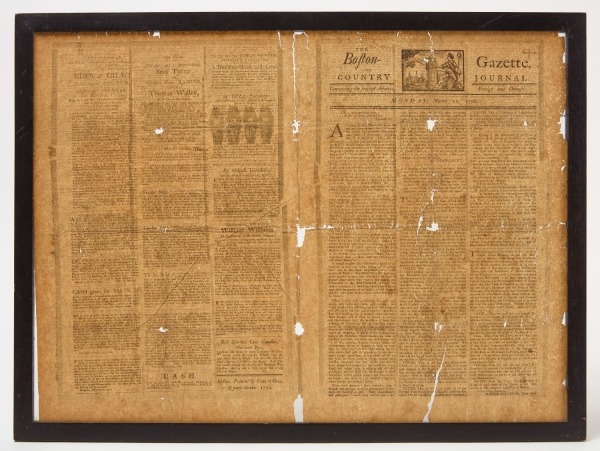 Civil War Era Reprint of Boston Gazette, March 12, 1770 - Boston Massacre