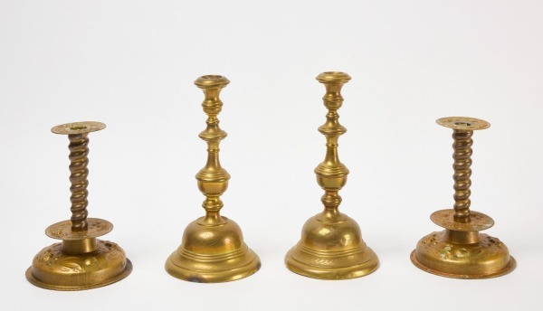 Two Pairs of Brass Candlesticks