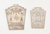 Two Early Silver Masonic Medallions in Keystone Form