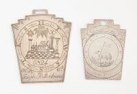Two Early Silver Masonic Medallions in Keystone Form - 2