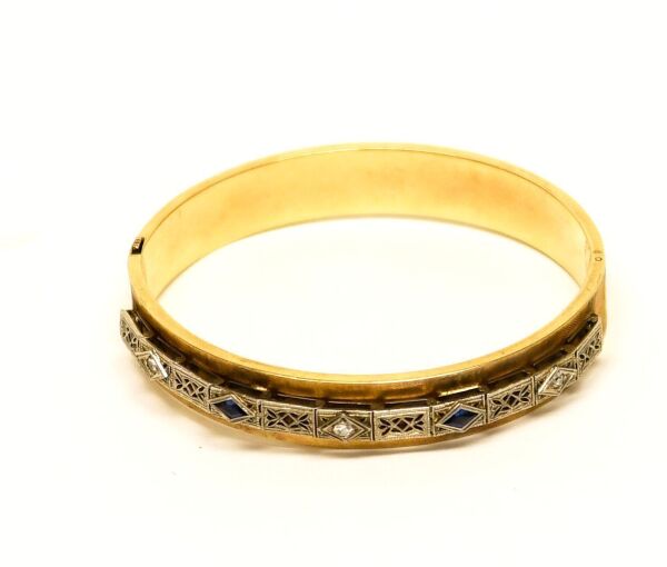 14k Diamond and Sapphire Bracelet