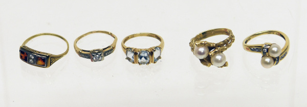 Five 14k Gold Rings