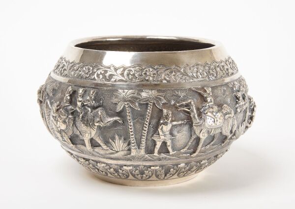 Burmese Repouss&eacute; Thabeik Silver Bowl