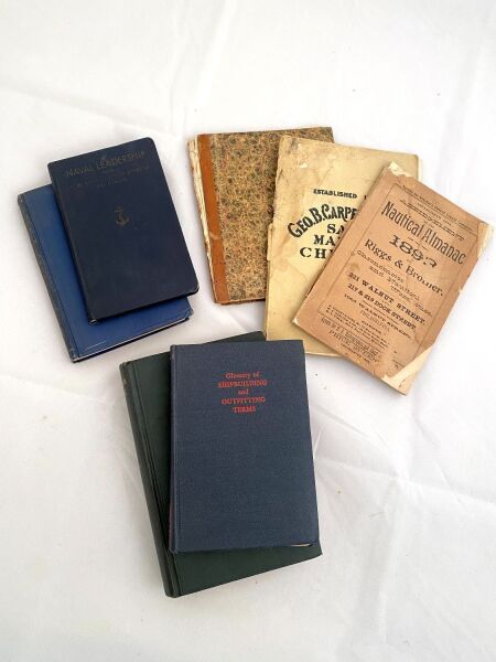 Group of Maritime Books and Seaside Estate Ship Journal