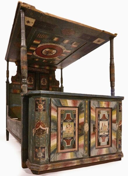 Exceptional Paint-Decorated Bedstead