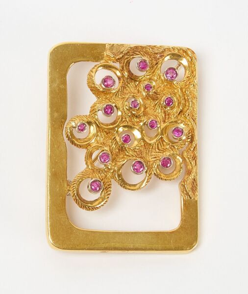 18k Gold Modernist Pin