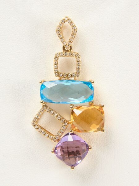 14k Pendant with Gemstones