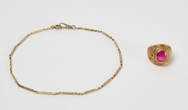 St. John's University 10k Class Ring and 14k Watch Chain