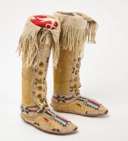 Pair of Plains High-Top Moccasins - 2