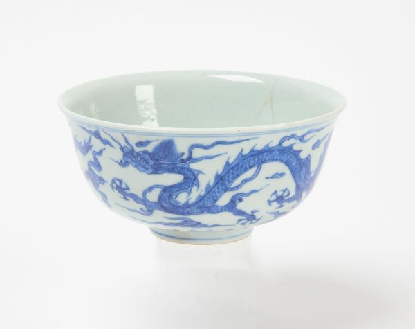 Chinese Blue and White Bowl with Dragon