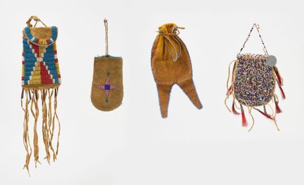 Four Small Beaded Bags