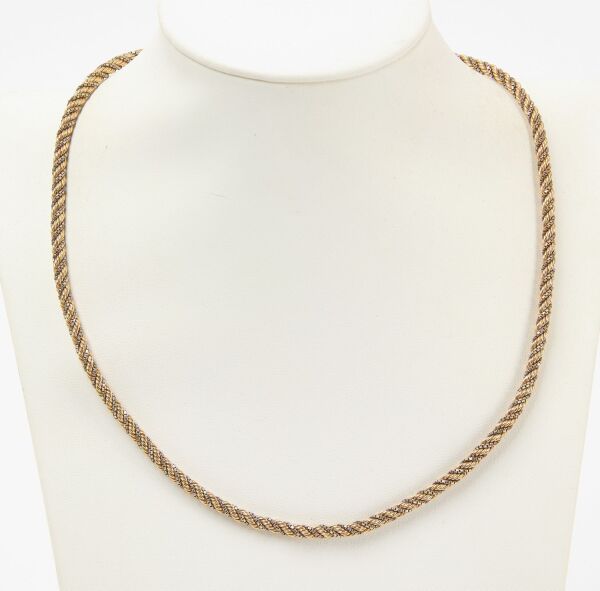 10k Twisted Braid Necklace and 14k Chain Link Necklace
