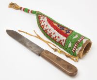 Parfleche Beaded Knife Sheath - 3