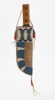 Large Native Parfleche Beaded Knife Sheath