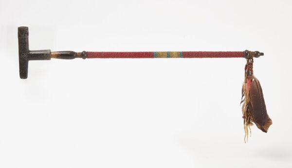 Beaded Pipe Stem with Bowl