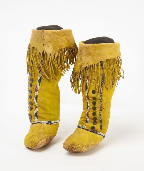 Pair of Child's High Top Moccasins