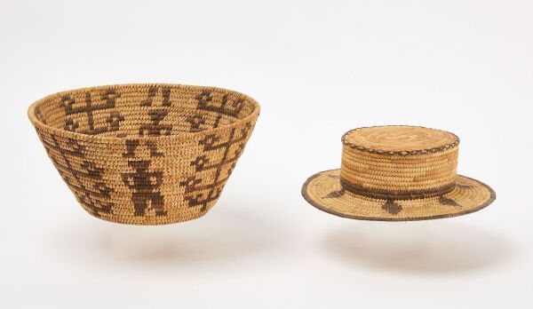 Papago Effigy Basket and Hat