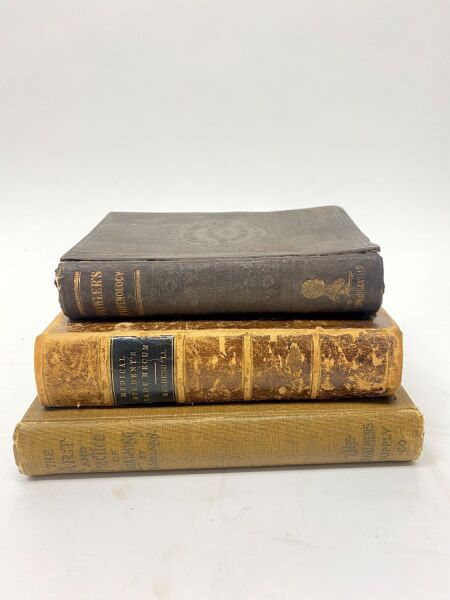 Embalming Textbook, Medical Student's Vade Mecum, and Fowler's Phrenology Book