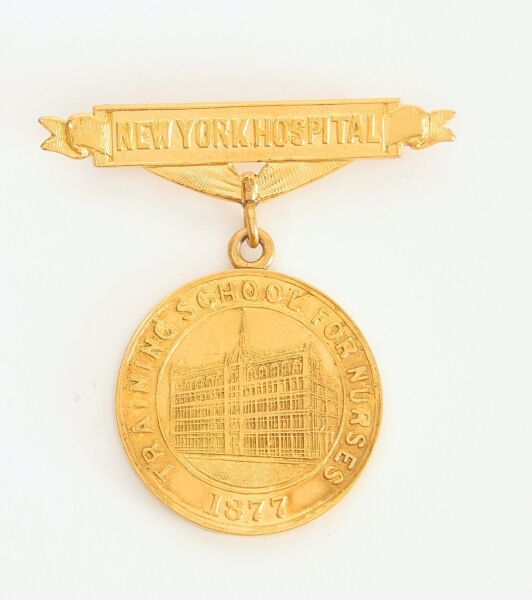 22k New York Hospital Training School for Nurses Badge