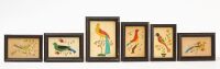 Evelyn Saczawa Dubiel - Six Folk Art Watercolors of Birds