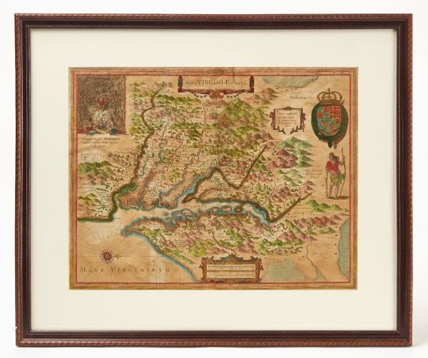 Early Watercolor Map of Virginia - 'Nova Virginiae Tabula'